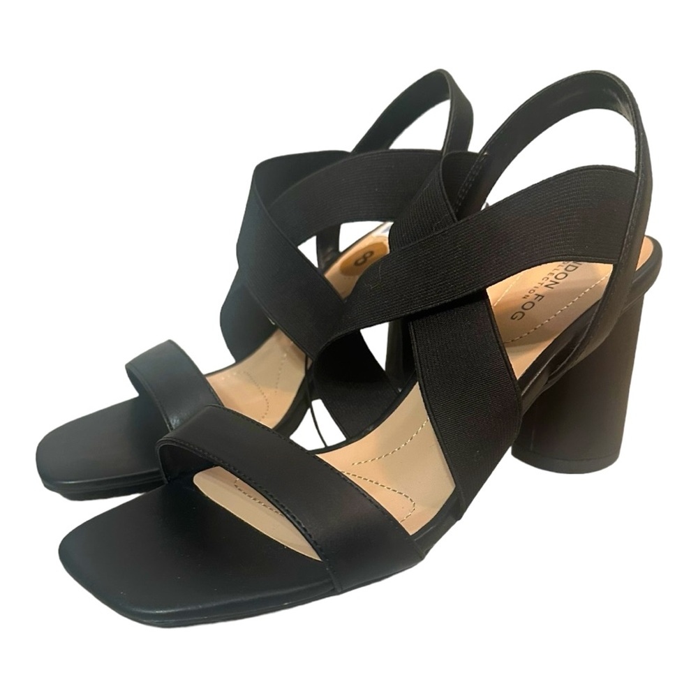 London Fog Women’s Villa Elastic Band Slingback Ankle Strap Heeled Sandals NWT
